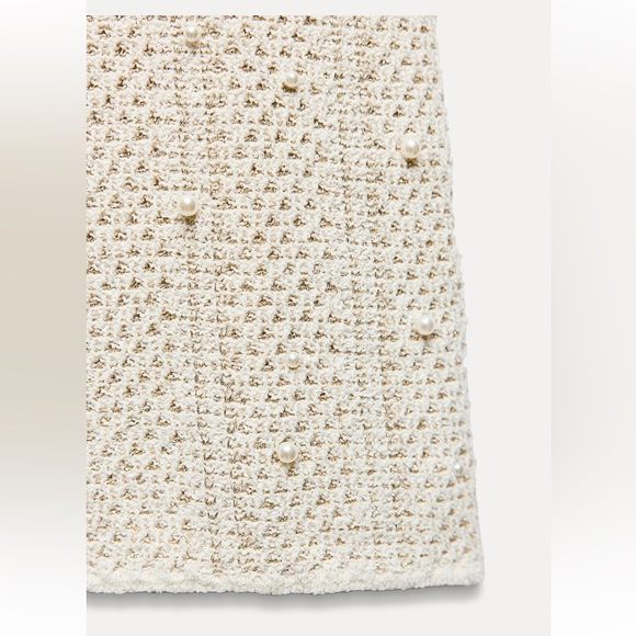 SOLD Zara faux pearl knit dress with metallic thread - Picture 4 of 5